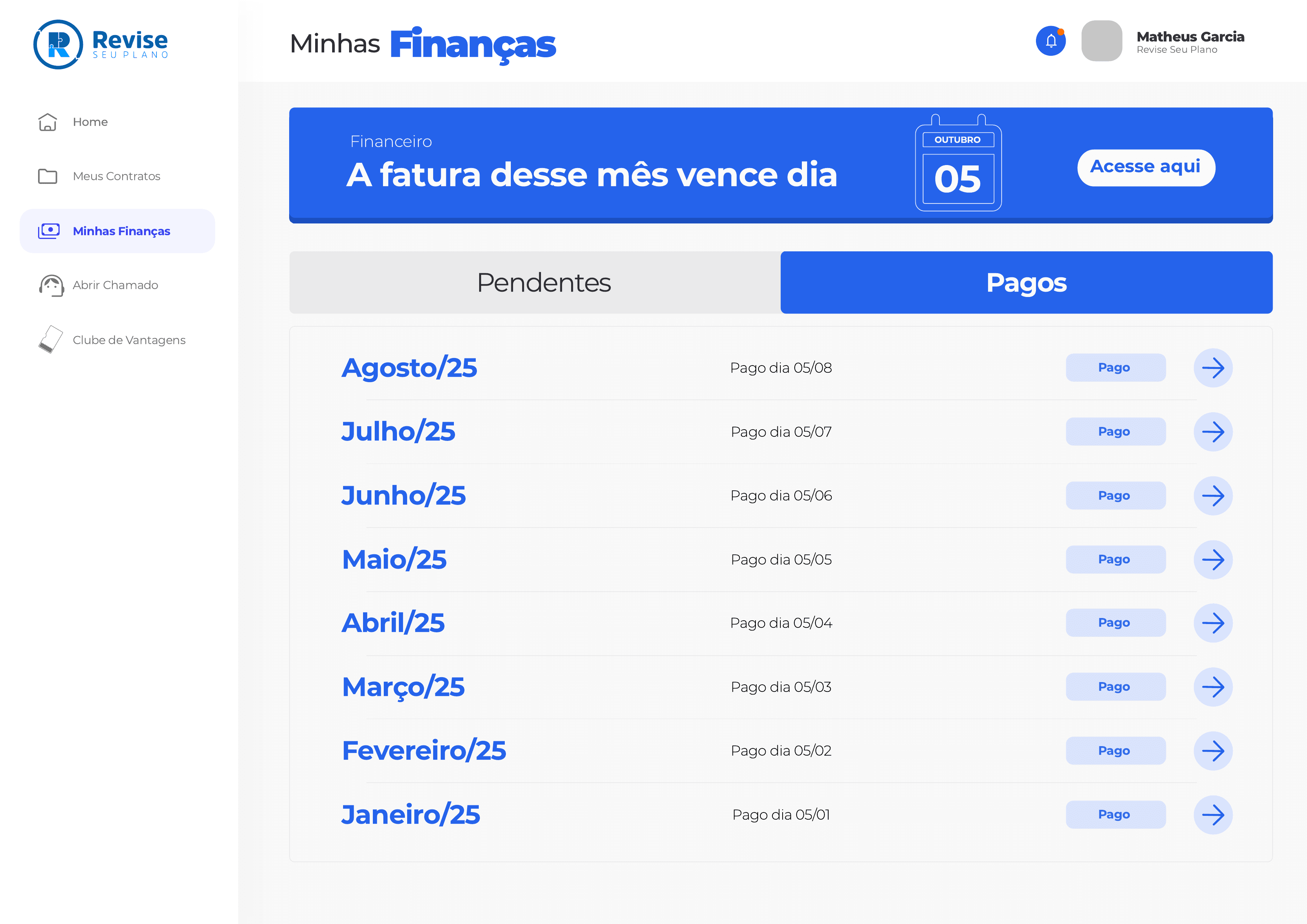 Portal do Cliente — tela 3